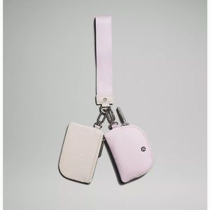 BRAND NEW Lululemon Dual Pouch Wristlet: White Opal/Meadowsweet Pink